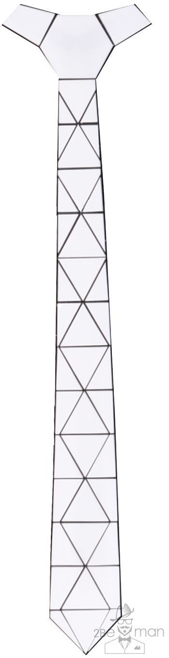 Галстук HEX треугольники белый описание: Фасон - HEX, Материал - Пластик, Цвет - Белый, Размер - 5,7 см. х 52 см., Страна производства - США.