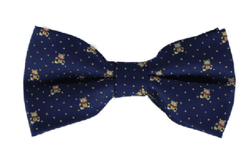 фото Детский галстук-бабочка синяя с плюшевыми мишками от 2beMan.ru