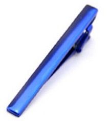 Зажим для галстука однотонный синий на прищепке купить. Состав: Ювелирный сплав (alloy), Цвет: Синий, Габариты: 6 см. х 0,5 см., Вес: 4 гр.; 