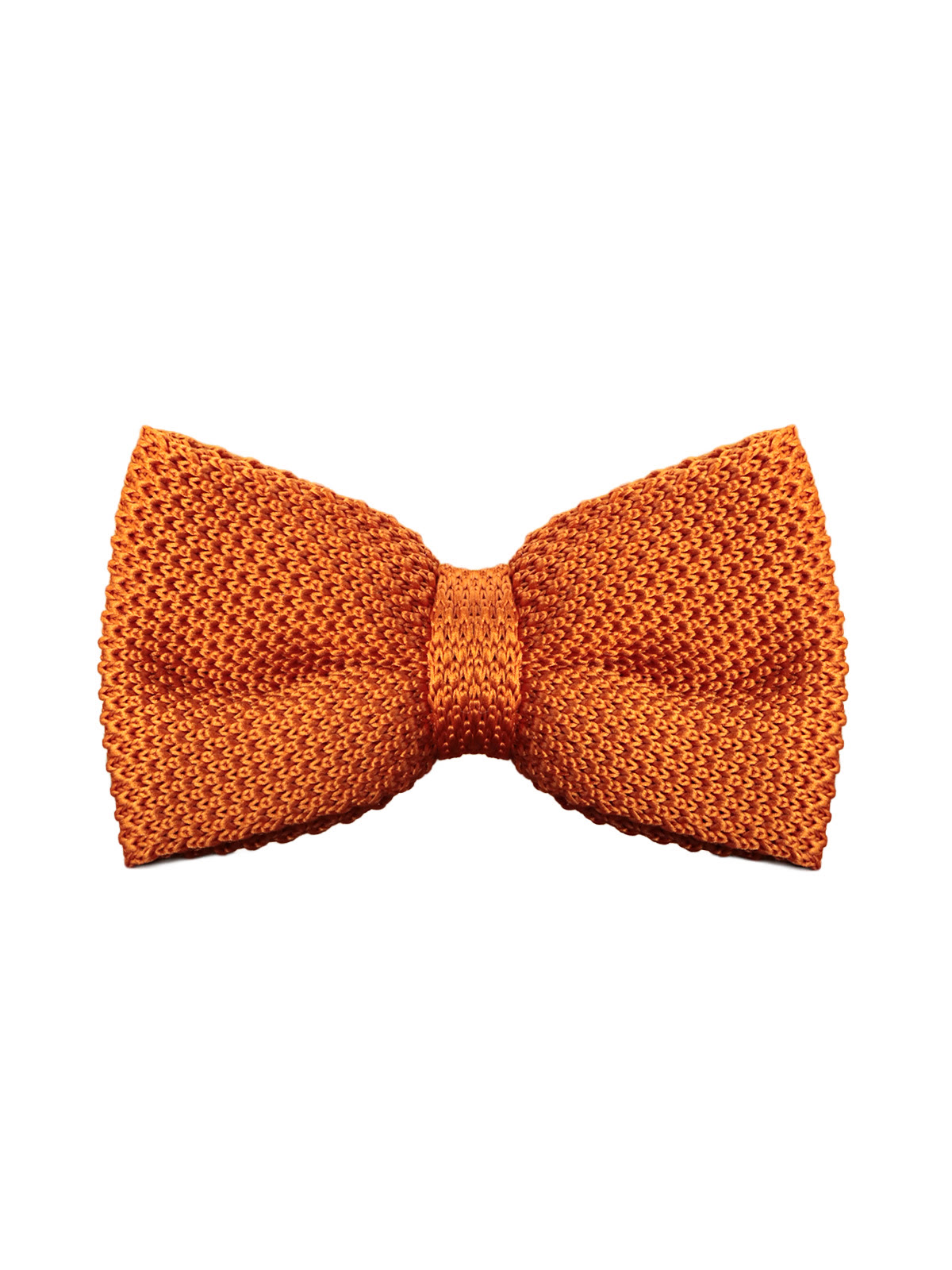 фото Галстук-бабочка однотонная вязаная оранжевая от 2beMan.ru