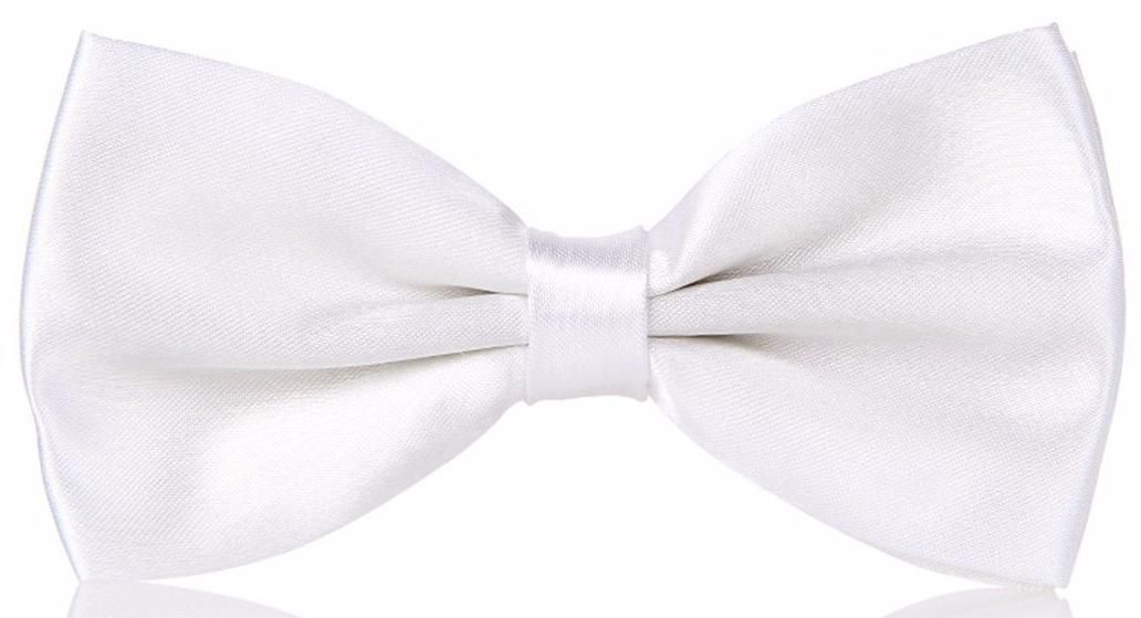 фото Детский галстук-бабочка атласная белая от 2beMan.ru
