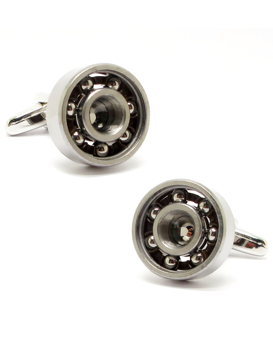 Запонки подшипники, Материал: Ювелирная сталь 316L, Цвет: Стальной (серебристый), Размеры: диаметр 16 мм, общая длина 24 мм, ножка 18 мм, вес: 10 гр., подарочная упаковка бесплатно.