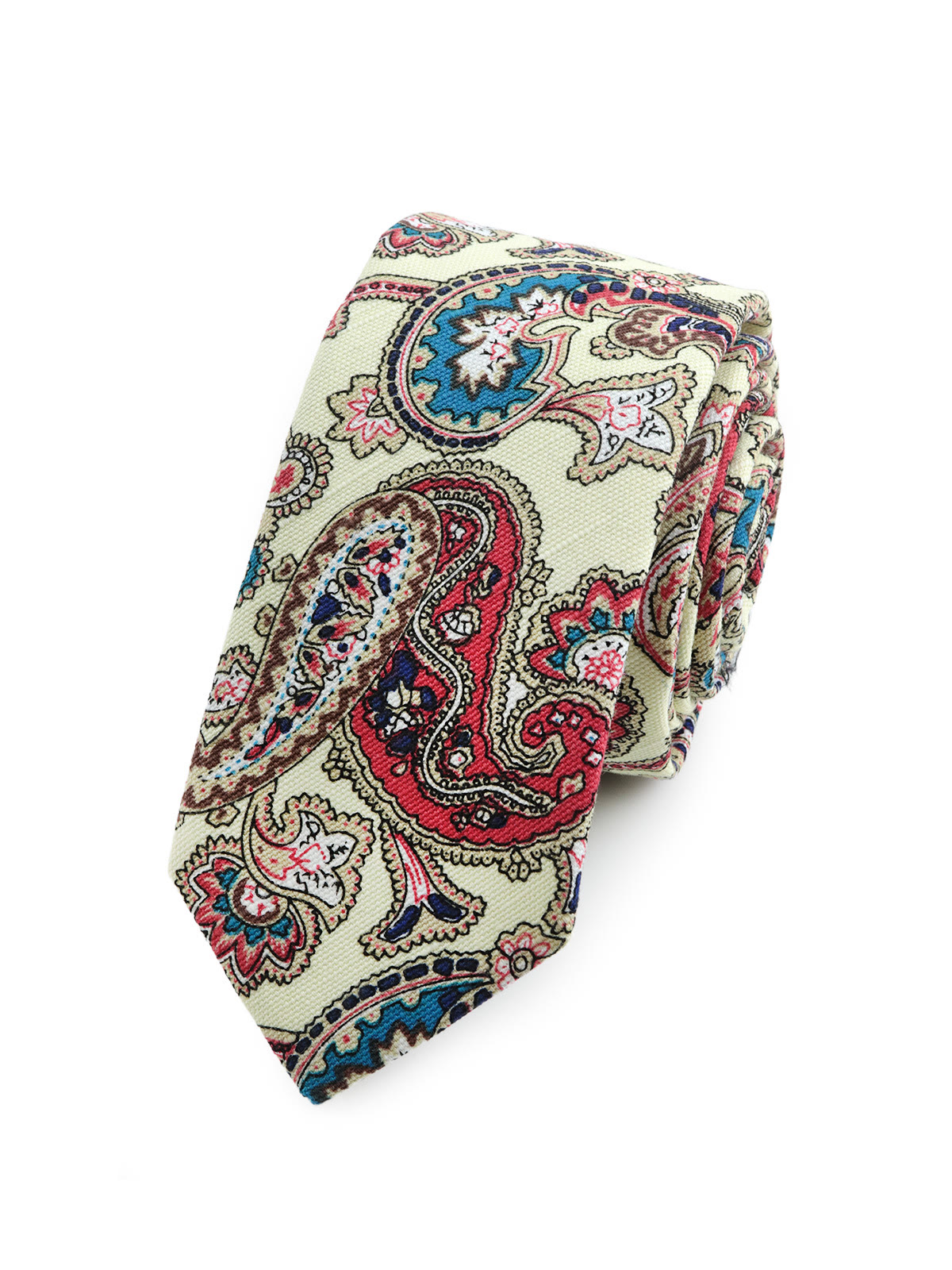 Галстук белый с красными пейсли всего за 1 000 руб руб. Галстук белый с красными пейсли описание: Фасон - Узкий галстук, Материал - Хлопок, Цвет - Белый, красный, голубой, Размер - 5 см х 150 см , Страна производства - Россия.