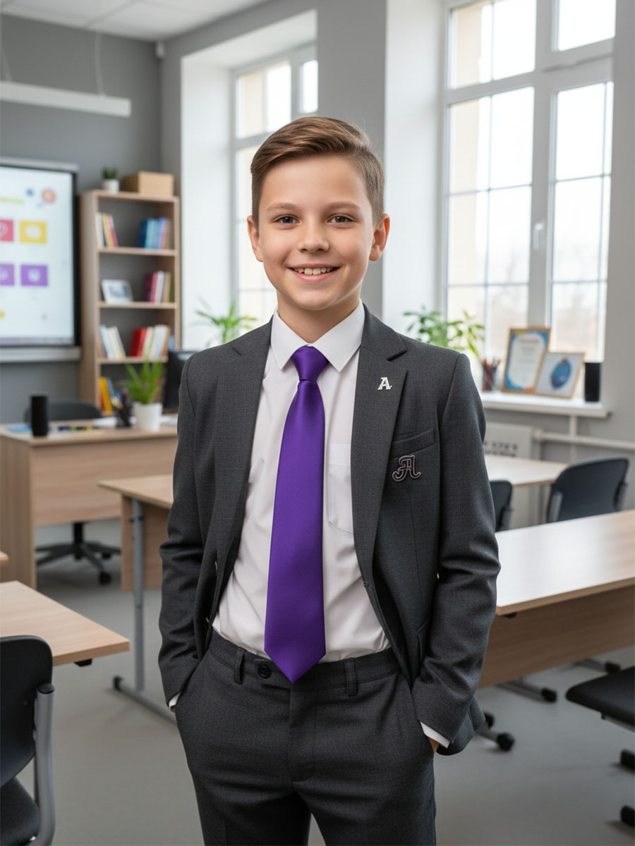 Галстук детский на резинке атласный темно-фиолетовый купить Описание Галстук детский на резинке атласный темно-фиолетовый: Размер - Длина: 26 см, Ширина: 6 см, Цвет - Темно-фиолетовый, Страна производитель - Россия;