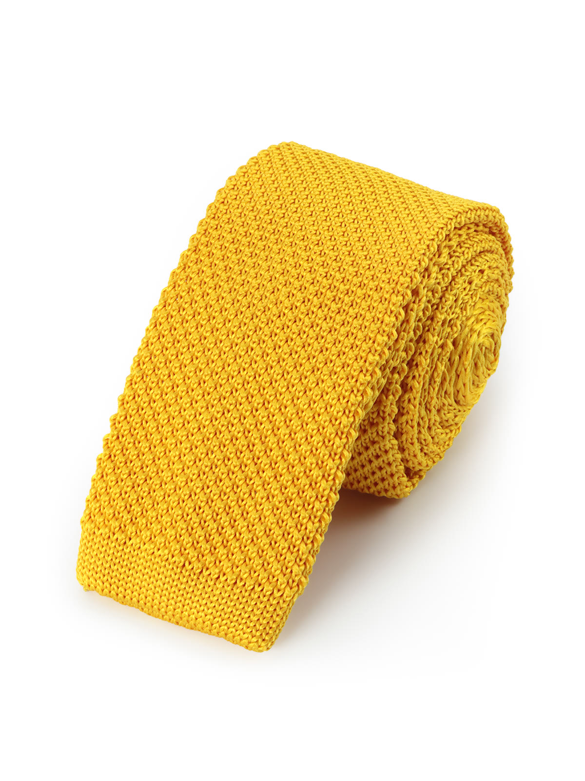 Галстук вязаный желтый описание: Фасон - Средний галстук, Материал - Полиэстер, Цвет - Желтый, Размер - 5 см х 150 см, Страна производства - Россия.