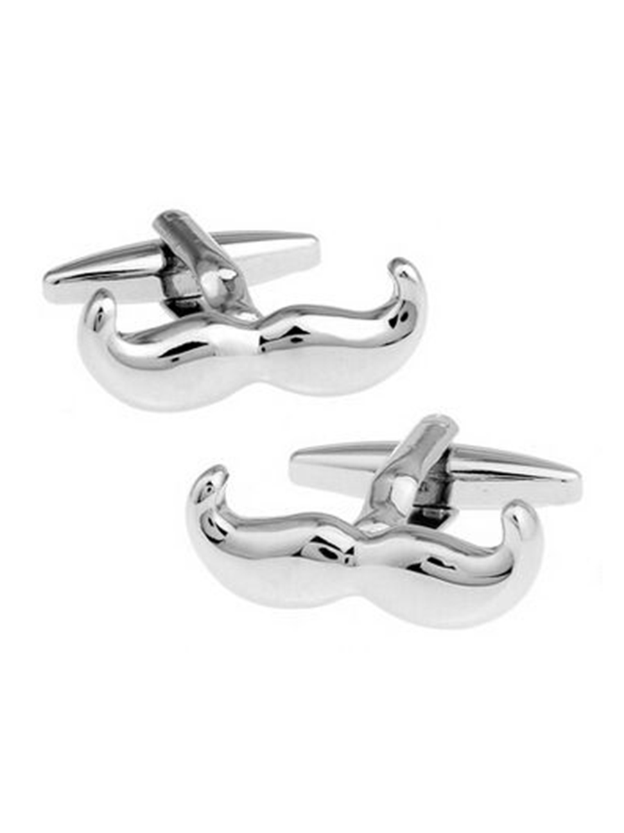 Запонки усы Запонки усы, Материал: Ювелирная сталь 316L, Цвет: Серебристый, Размеры: 22 мм х 7 мм, общая длина 25 мм, ножка 19 мм, вес: 13 гр., подарочная упаковка бесплатно.