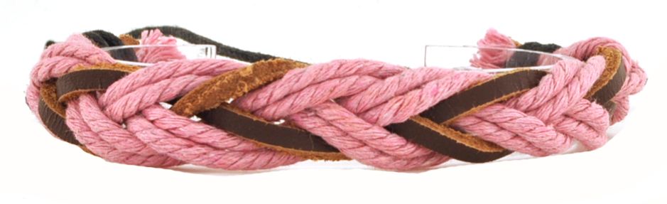 ST080 Браслет веревочный розовый с плетением елочка описание: Состав - Веревка Экокожа, цвет - Розовый, коричневый, размер - Размер браслетов регулируется стяжкой, вес - , страна производства - Китай;