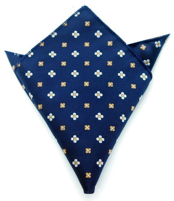 Нагрудный платок темно-синий в цветочек описание: Материал - Хлопок, Размеры - 22 см х 22 см, Страна производства - Турция;