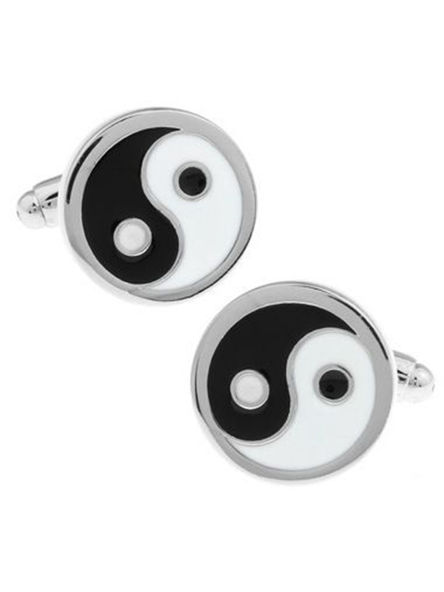 Запонки Инь Янь Запонки Инь Янь, Материал: Ювелирная сталь 316L Покрытие - эмаль, Цвет: Черный, белый, Размеры: диаметр 16 мм, общая длина 22 мм, ножка 17 мм, вес: 13 гр., подарочная упаковка бесплатно.