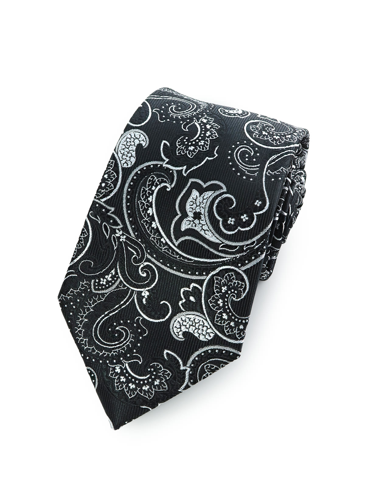 Галстук широкий черный с цветочным узором в стиле пейсли описание: Фасон - Широкий галстук, Материал - Полиэстер, Цвет - Черный, Размер - 7 см х 155 см, Страна производства - Россия.
