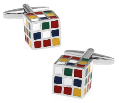 Запонки кубик-рубик, Материал: Ювелирная сталь, Цвет: Разноцветные, Размеры: 10 мм х 10 мм, вес: 14 гр., подарочная упаковка бесплатно.