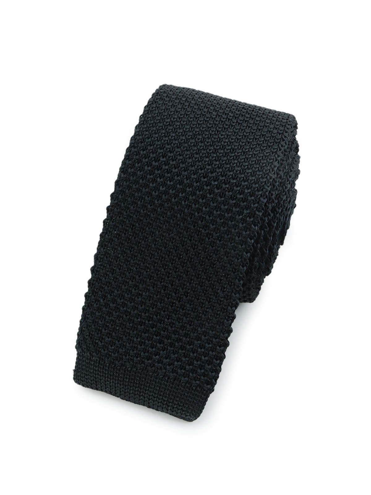 Галстук вязаный черный описание: Фасон - Средний галстук, Материал - Полиэстер, Цвет - Черный, Размер - 5 см х 150 см, Страна производства - Россия.