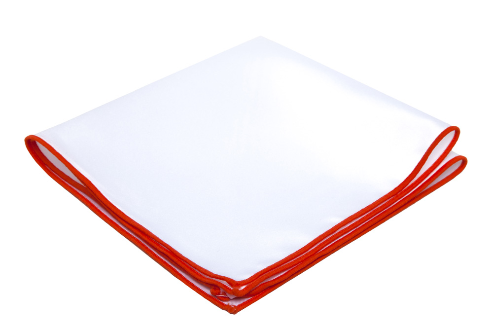Платок хлопковый белый с оранжевой кромкой описание: Материал - Хлопок, Размеры - 23 см x 23 см, Страна производства - Турция;