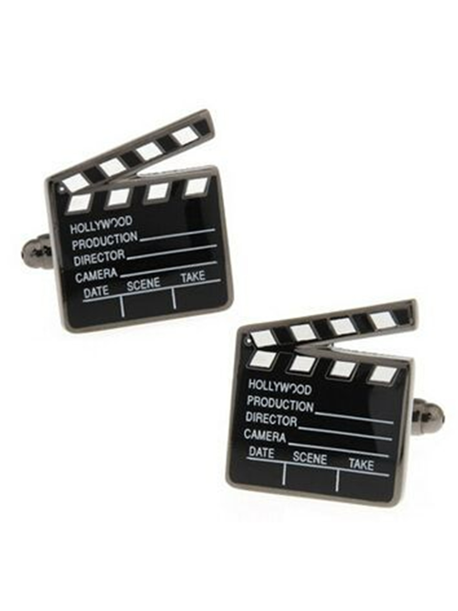 Запонки хлопушка Запонки хлопушка, Материал: Ювелирная сталь 316L Покрытие - эмаль, Цвет: Черный, Размеры: 19 мм x 22 мм, общая длина 19 мм, ножка 17 мм, вес: 13 гр., подарочная упаковка бесплатно.