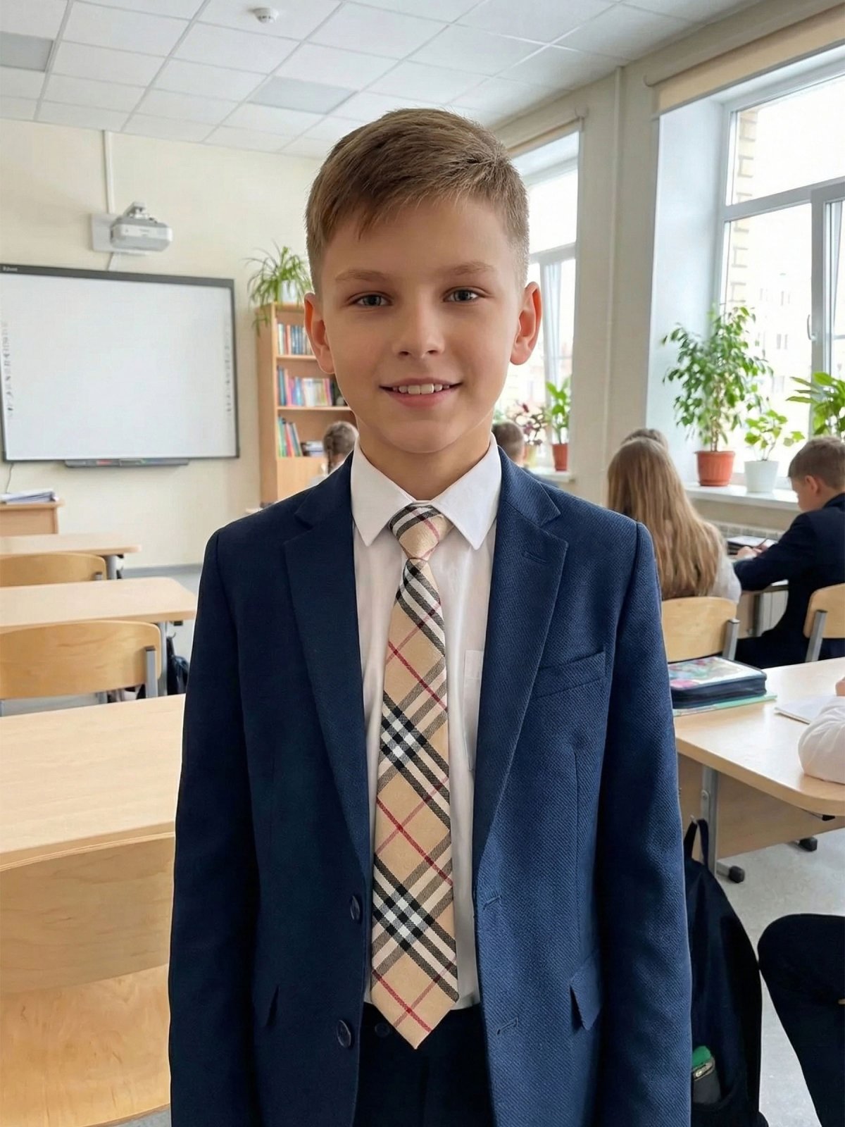 Школьный галстук на резинке в чёрно- серую полоску купить Описание Школьный галстук на резинке в чёрно- серую полоску: Размер - Длина галстука 35 см, ширина (в самом широком месте): 7 см, Цвет - Бежевый, Страна производитель - Россия;