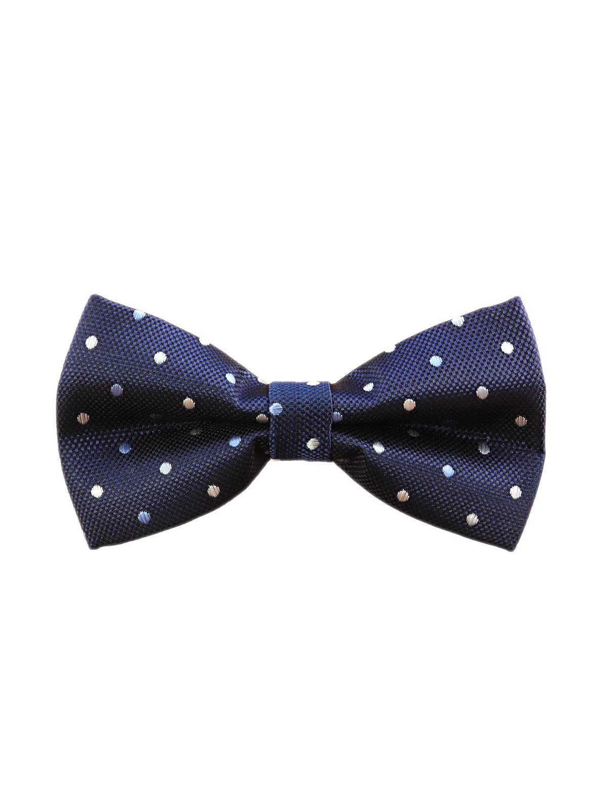реальное фото Галстук-бабочка текстурная синяя в горошек  фото Галстук-бабочка текстурная синяя в горошек от 2beMan.ru