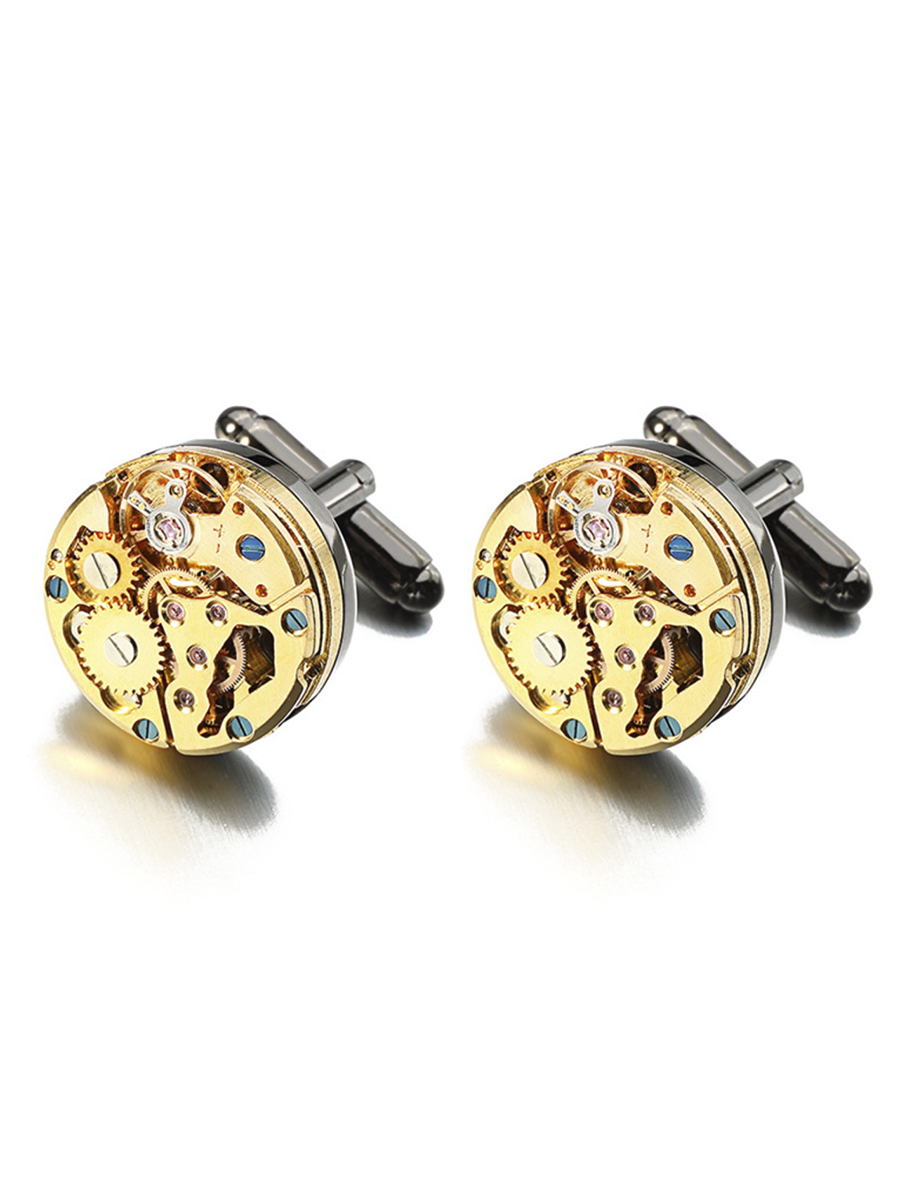 Запонки с часовым механизмом золотые Запонки с часовым механизмом золотые, Материал: Ювелирная сталь 316L, Цвет: Золотой, Размеры: диаметр 22 мм, общая длина 22 мм, ножка 18 мм, вес: 20 гр., подарочная упаковка бесплатно.