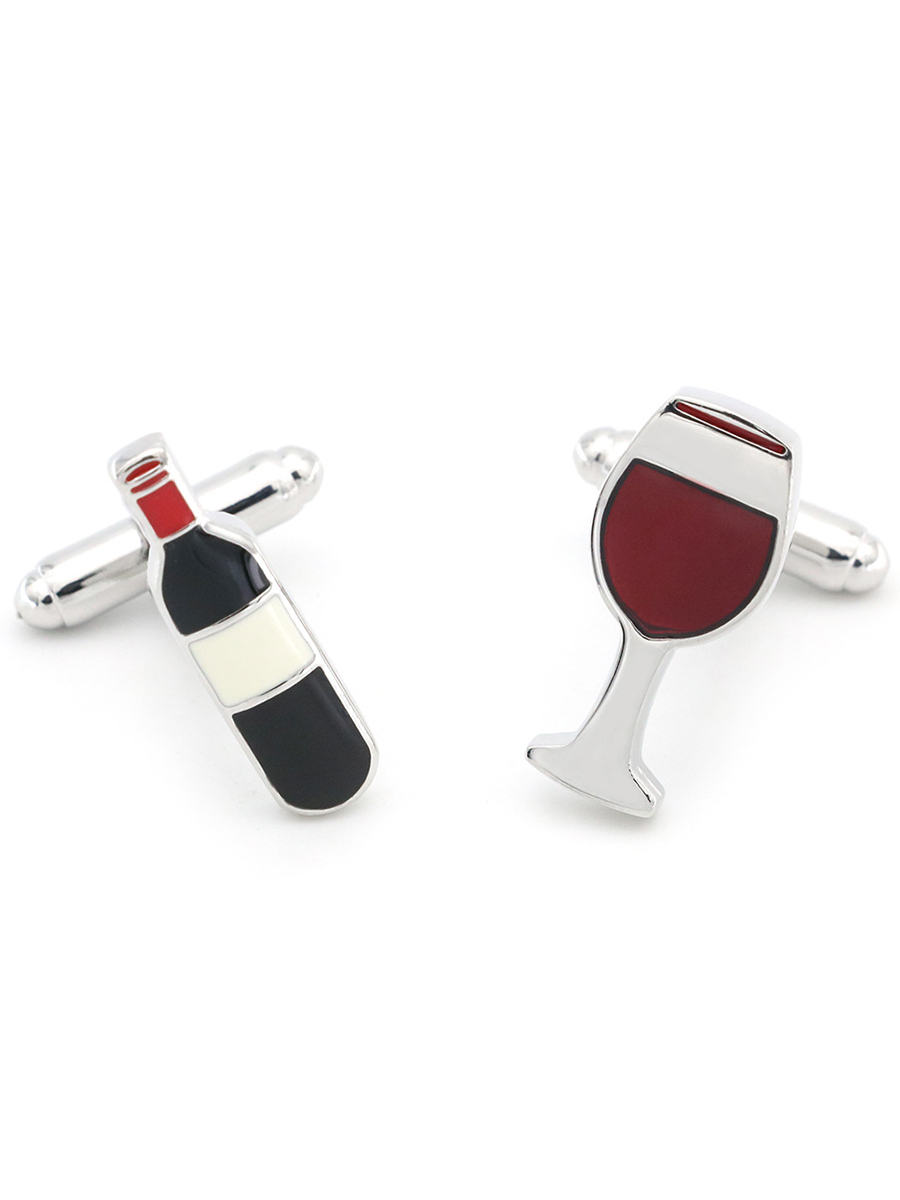 Запонки бутылка и бокал вина, Материал: Ювелирная сталь 316L Покрытие - эмаль, Цвет: Черный, бордовый, Размеры: Бутылка 23 мм х 6 мм, общая длина изделия 21 мм, ножка 17 мм; Бокал 22 мм х 10 мм, общая длина изделия 21 мм, ножка 17 мм, вес: 14 гр., подарочная упаковка бесплатно.