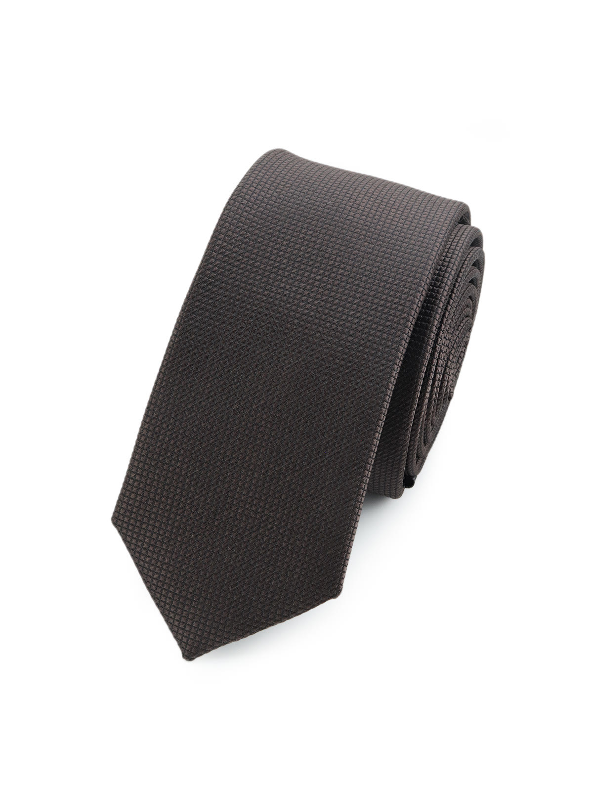 Галстук узкий коричневый с клеточной текстурой описание: Фасон - Узкая бабочка, Материал - Микрофибра, Цвет - коричневый , Размер - 6 см х 160 см, Страна производства - Россия.