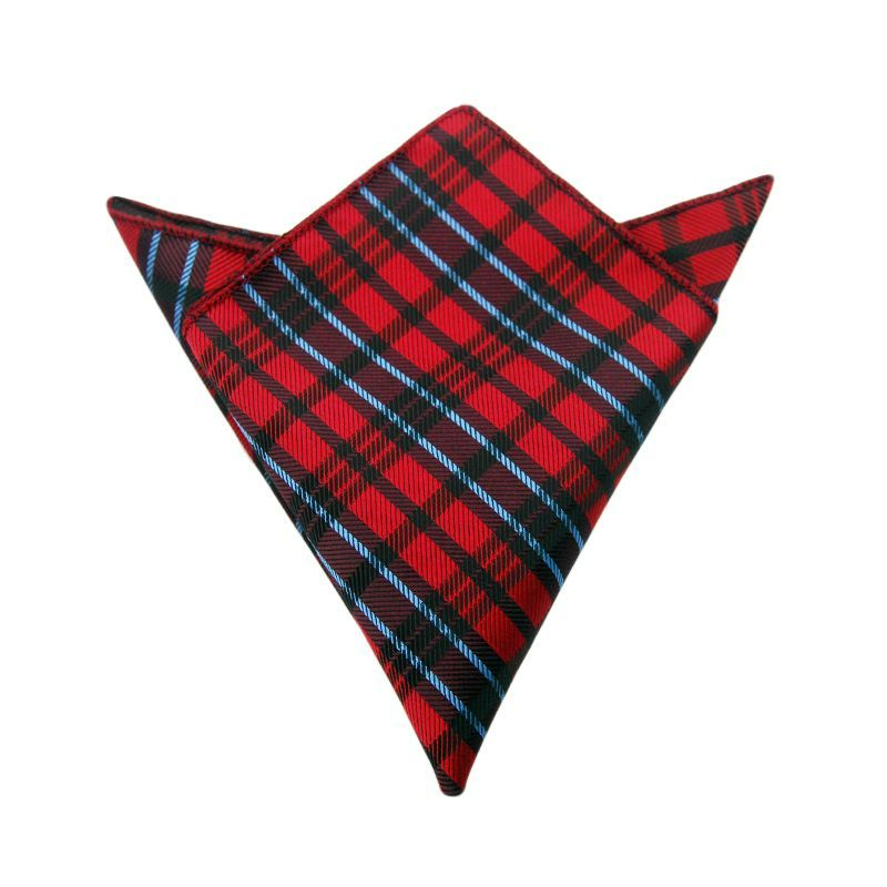 Нагрудный платок красный в шотландскую клетку описание: Материал - Полиэстер, Размеры - 22,5 х 22,5 см, Страна производства - Турция;