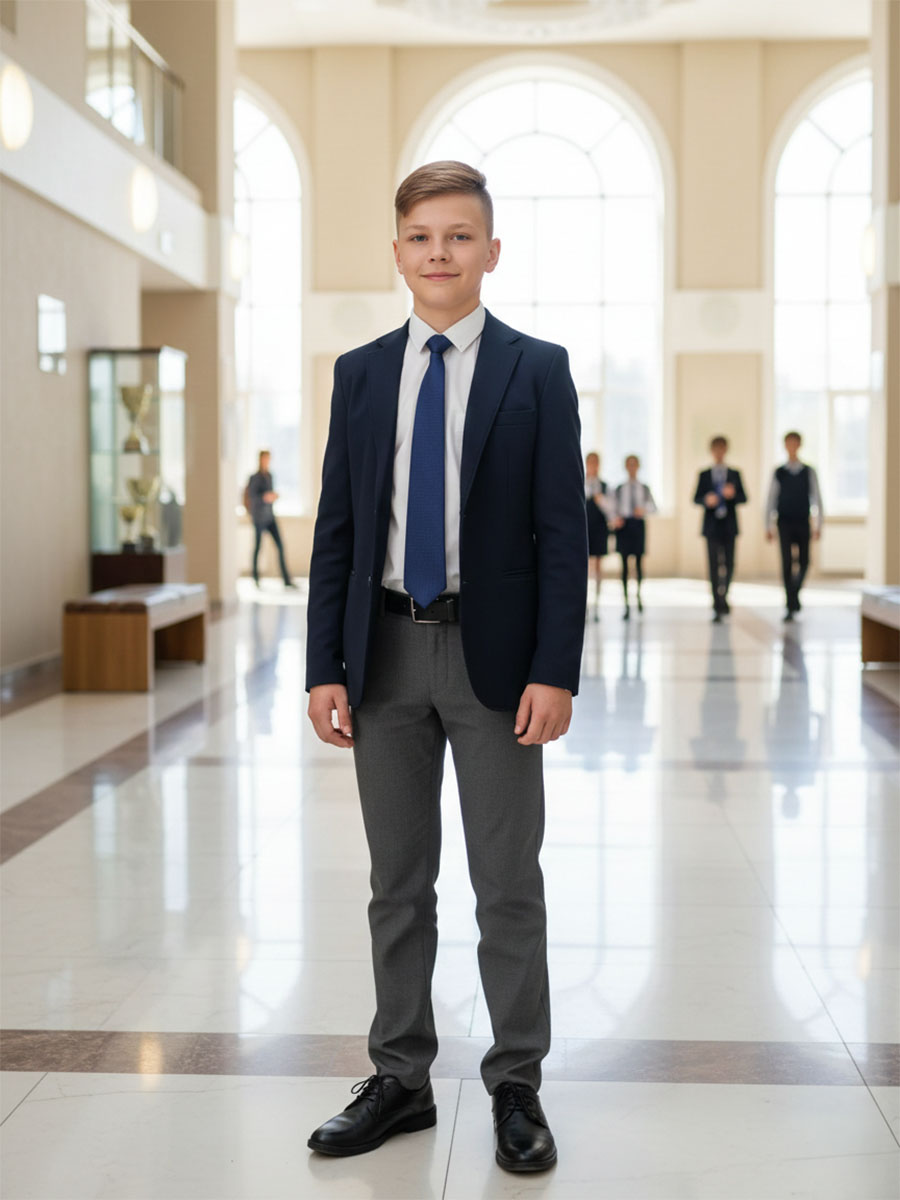 Галстук детский на стяжке темно-синий с клетчатой текстурой купить Описание Галстук детский на стяжке темно-синий с клетчатой текстурой: Размер - Длина: 36 см, Ширина: 5,5 см, Цвет - Темно-синий, Страна производитель - Россия;