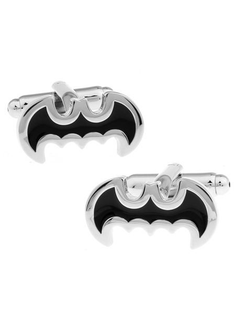 Запонки знак Бэтмена, Материал: Ювелирная сталь 316L, Цвет: Черный, Размеры: 20 мм х 11 мм, общая длина 21 мм, ножка 17 мм, вес: 13 гр., подарочная упаковка бесплатно.