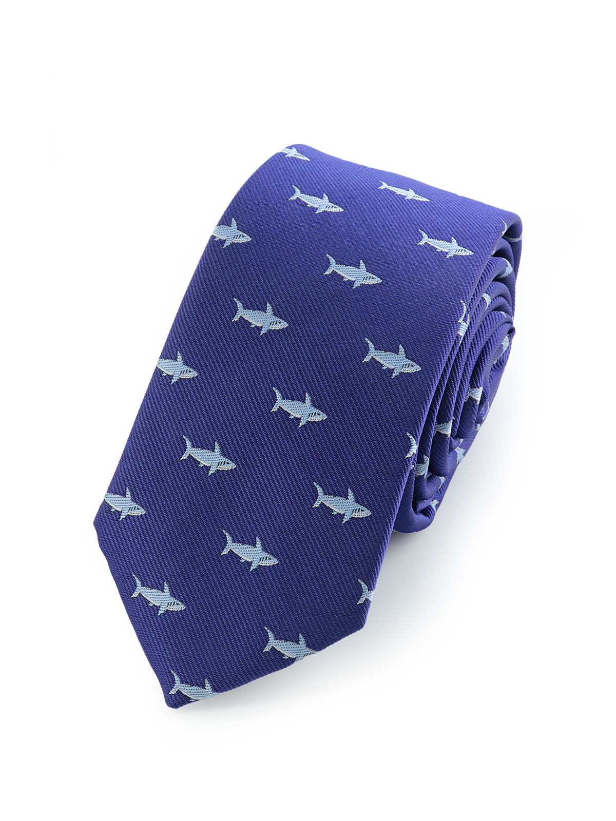 Галстук синий с акулами всего за 1 300 руб руб. Галстук синий с акулами описание: Фасон - Узкий галстук, Материал - Полиэстер, Цвет - Синий, Размер - 6 см х 145 см, Страна производства - Россия.