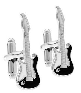 Запонки бас гитары, Материал: Ювелирная сталь 316L, Цвет: Черный + Белый, Размеры: 15 мм х 15 мм, вес: 13 гр., подарочная упаковка бесплатно.