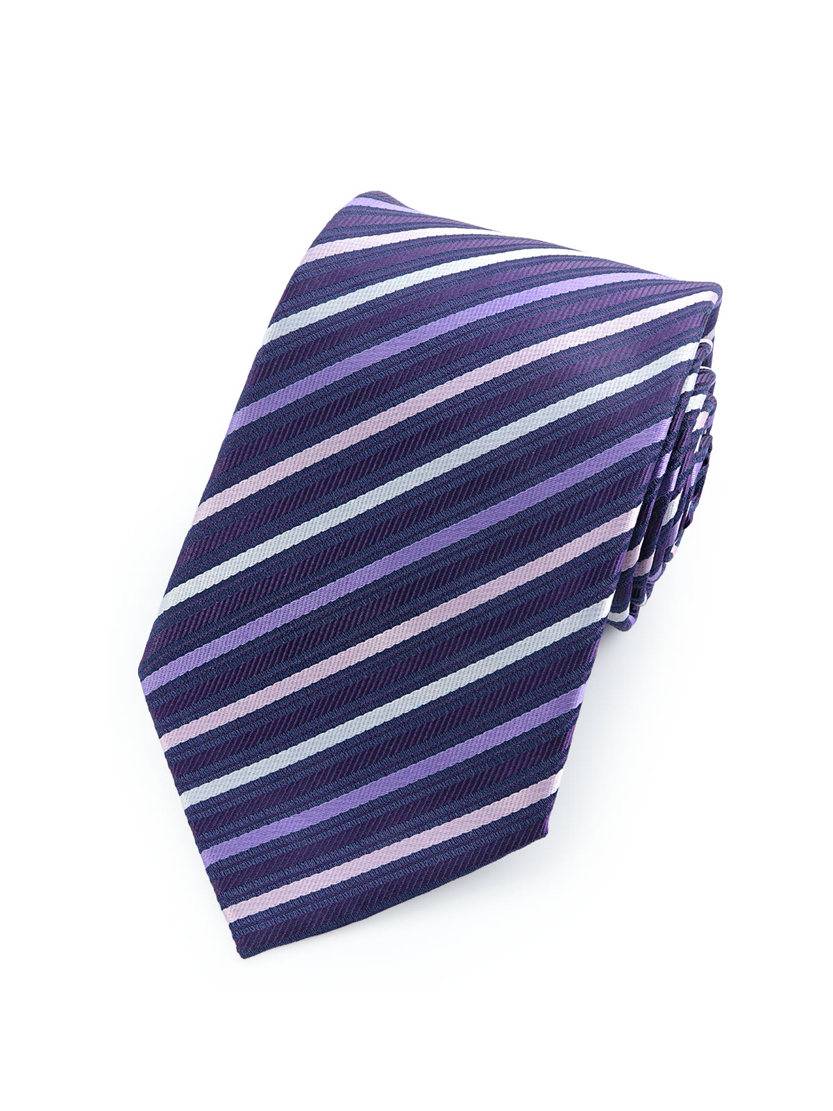 Галстук классический фиолетовый в полоску описание: Фасон - Широкий галстук, Материал - Полиэстер, Цвет - Темно-фиолетовый, Размер - 8 см х 150 см, Страна производства - Россия.
