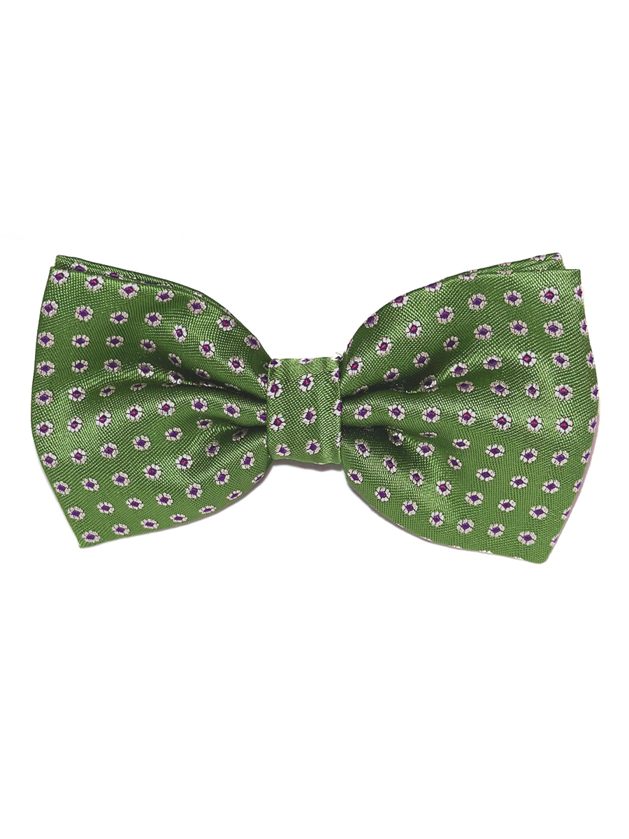 фото Галстук-бабочка травяной зеленый в цветочек от 2beMan.ru
