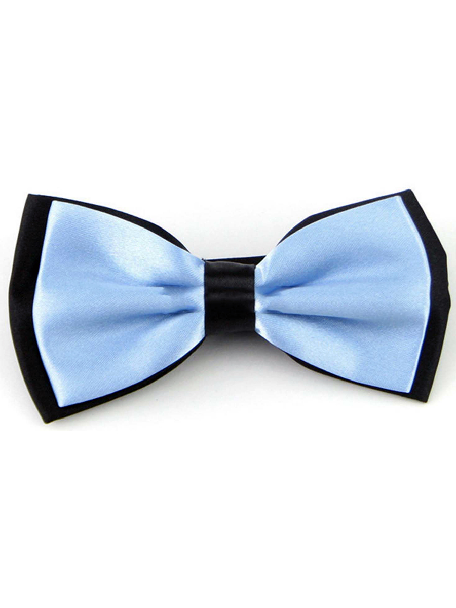 Детская галстук-бабочка атласная голубая в черном описание: Состав - Полиэстер, Размер - 10 см х 5 см, Цвет - Голубой, Страна производства - Турция;