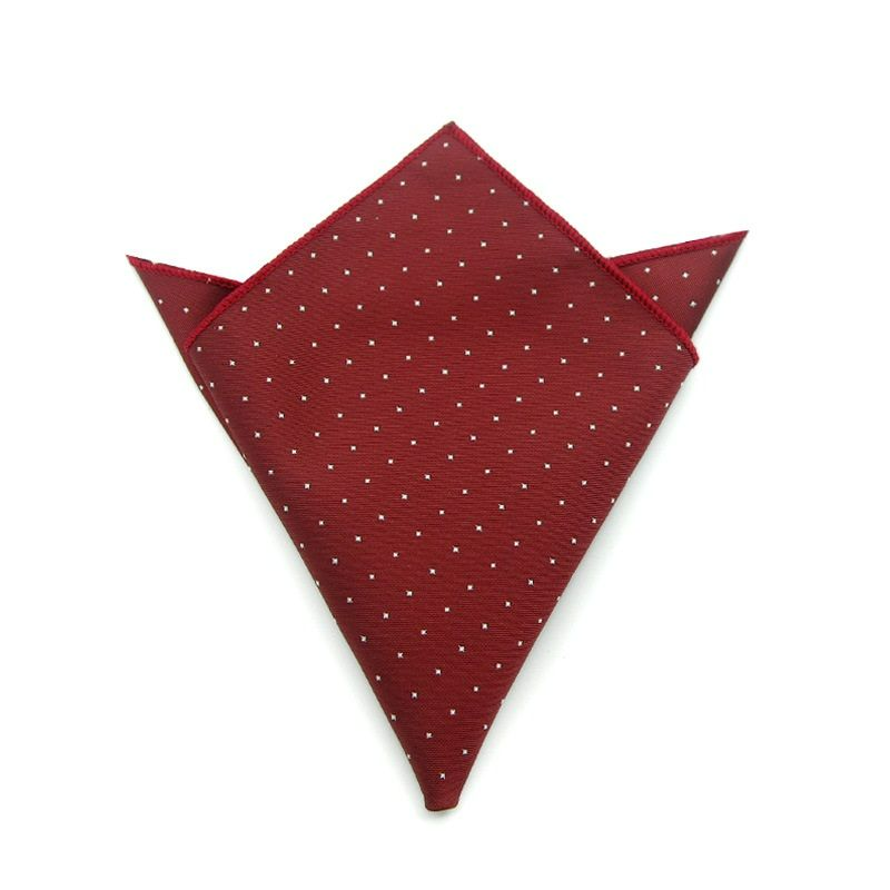 Нагрудный платок бордовый в горошек описание: Материал - Искусственный шелк, Размеры - 22,5 х 22,5 см, Страна производства - Турция;