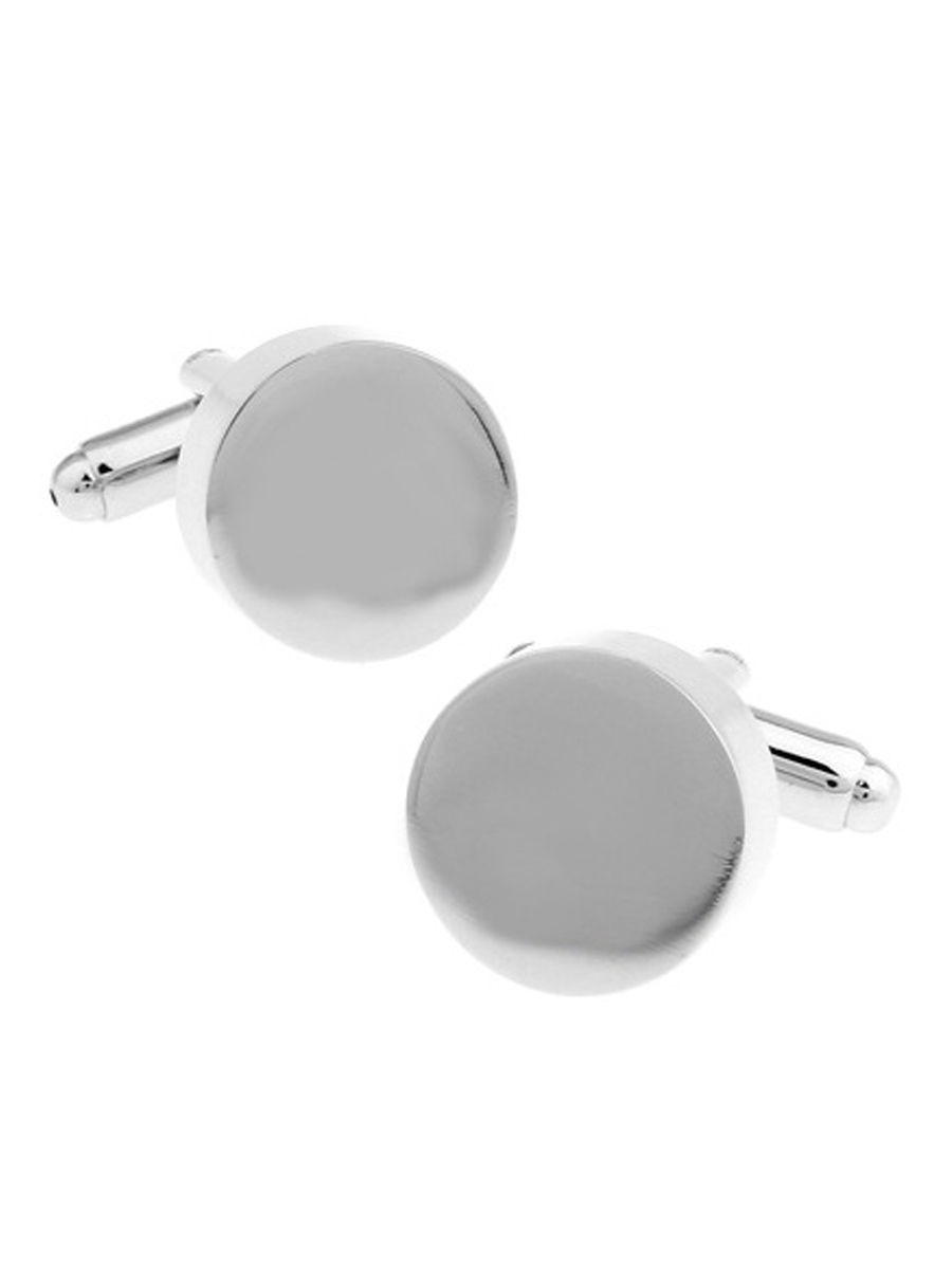 Запонки однотонные стальные, Материал: Ювелирная сталь 316L, Цвет: Стальной, Размеры: диаметр 15 мм, толщина 7 мм, общая длина 26 мм, ножка 17 мм, вес: 13 гр., подарочная упаковка бесплатно.