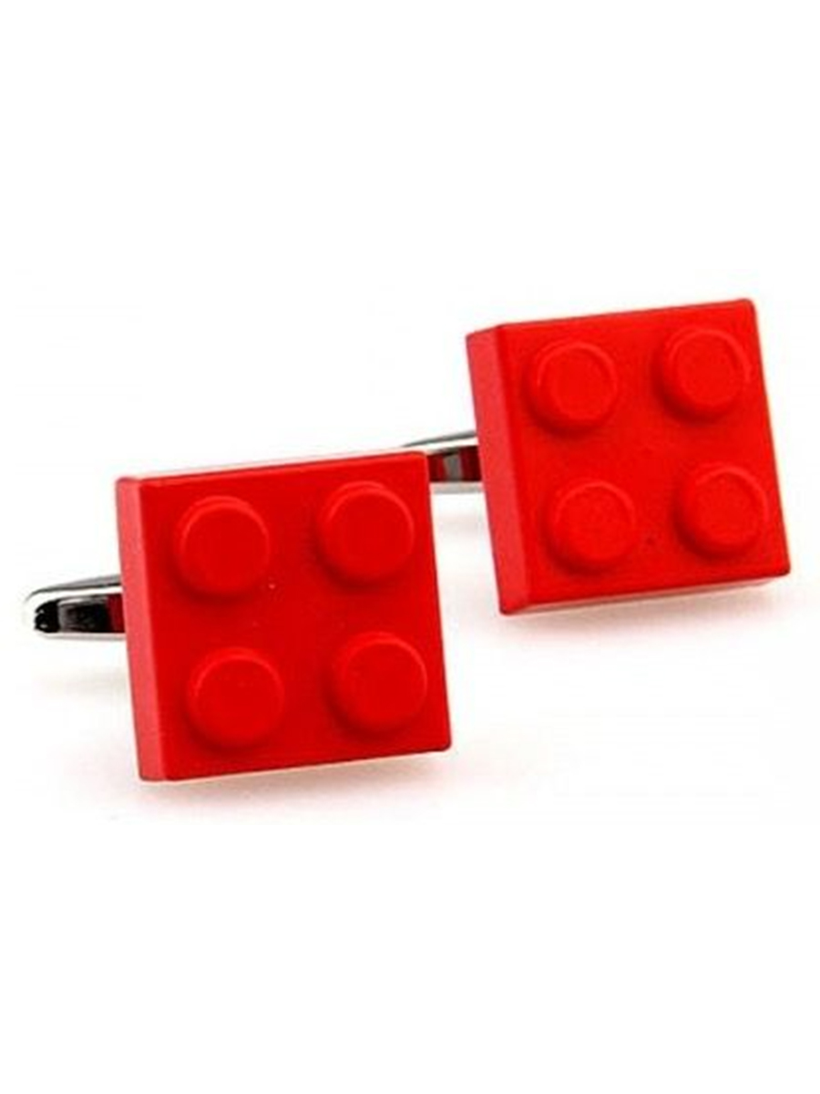 Запонки конструктор красные, Материал: Ювелирная сталь 316L Покрытие - эмаль, Цвет: Красный, Размеры: 15 мм х 15 мм, общая длина 25 мм, ножка 17 мм, вес: 11 гр., подарочная упаковка бесплатно.