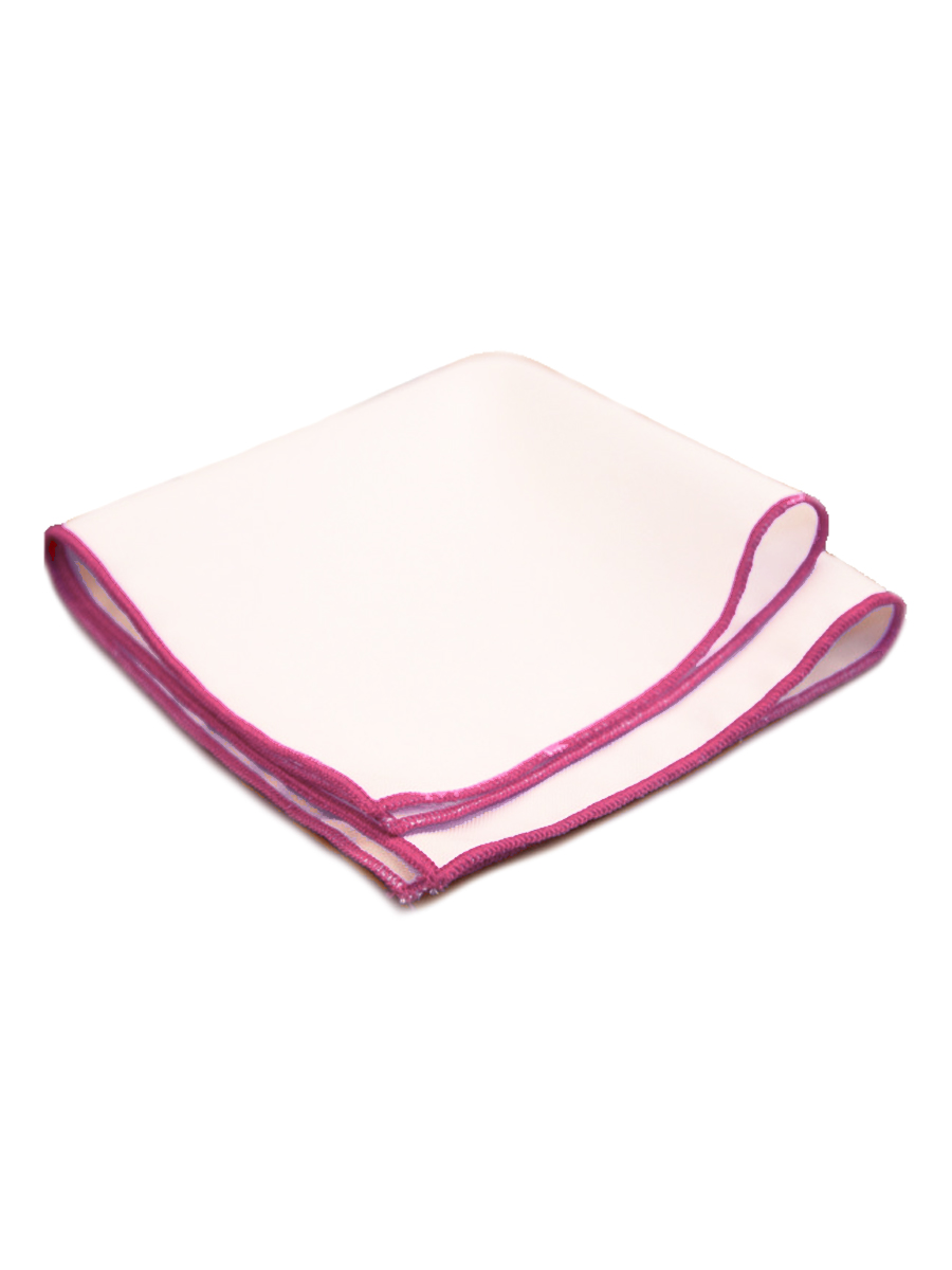 Платок хлопковый белый с розовой кромкой описание: Материал - Хлопок, Размеры - 23 см x 23 см, Страна производства - Россия;