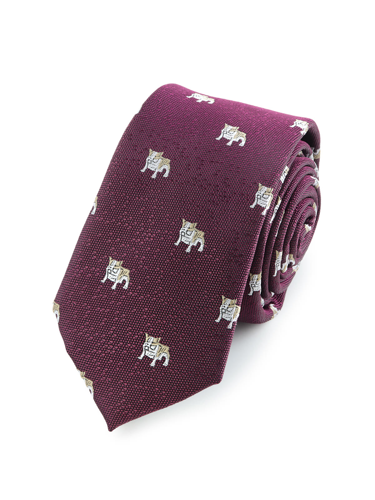 Галстук бордовый с собаками описание: Фасон - Узкий галстук, Материал - Полиэстер, Цвет - Бордовый, Размер - 6 см х 150 см, Страна производства - Россия.