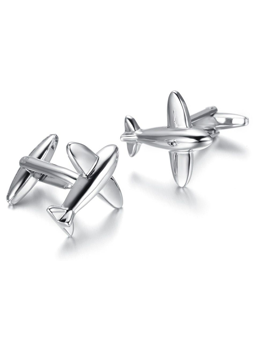 Запонки самолеты, Материал: Ювелирная сталь 316L, Цвет: Стальной, Размеры: 20 мм х 19 мм, общая длина 23 мм, ножка 18 мм, вес: 11 гр., подарочная упаковка бесплатно.