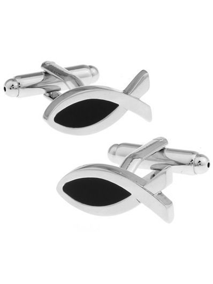 Запонки черна рыба, Материал: Ювелирная сталь 316L Покрытие - эмаль, Цвет: Черный, Размеры: 20 мм х 11 мм, общая длина 23 мм, ножка 17 мм, вес: 13 гр., подарочная упаковка бесплатно.