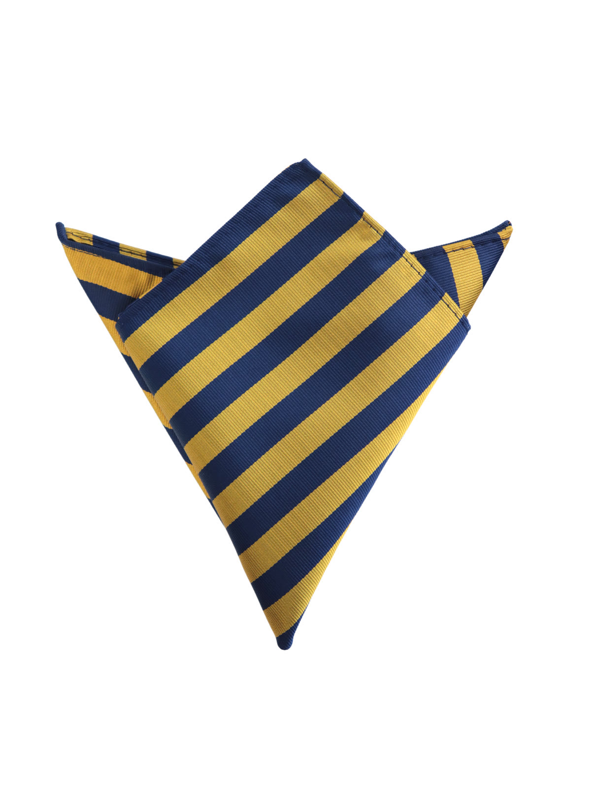 Платок в карман пиджака в желтую и синюю полосĸу описание: Материал - Полиэстер, Размеры - 24 см х 24,5 см, Страна производства - Россия;