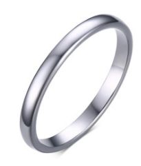 MK57 Узкое кольцо из вольфрама стального цвета только в 2beMan.ru
