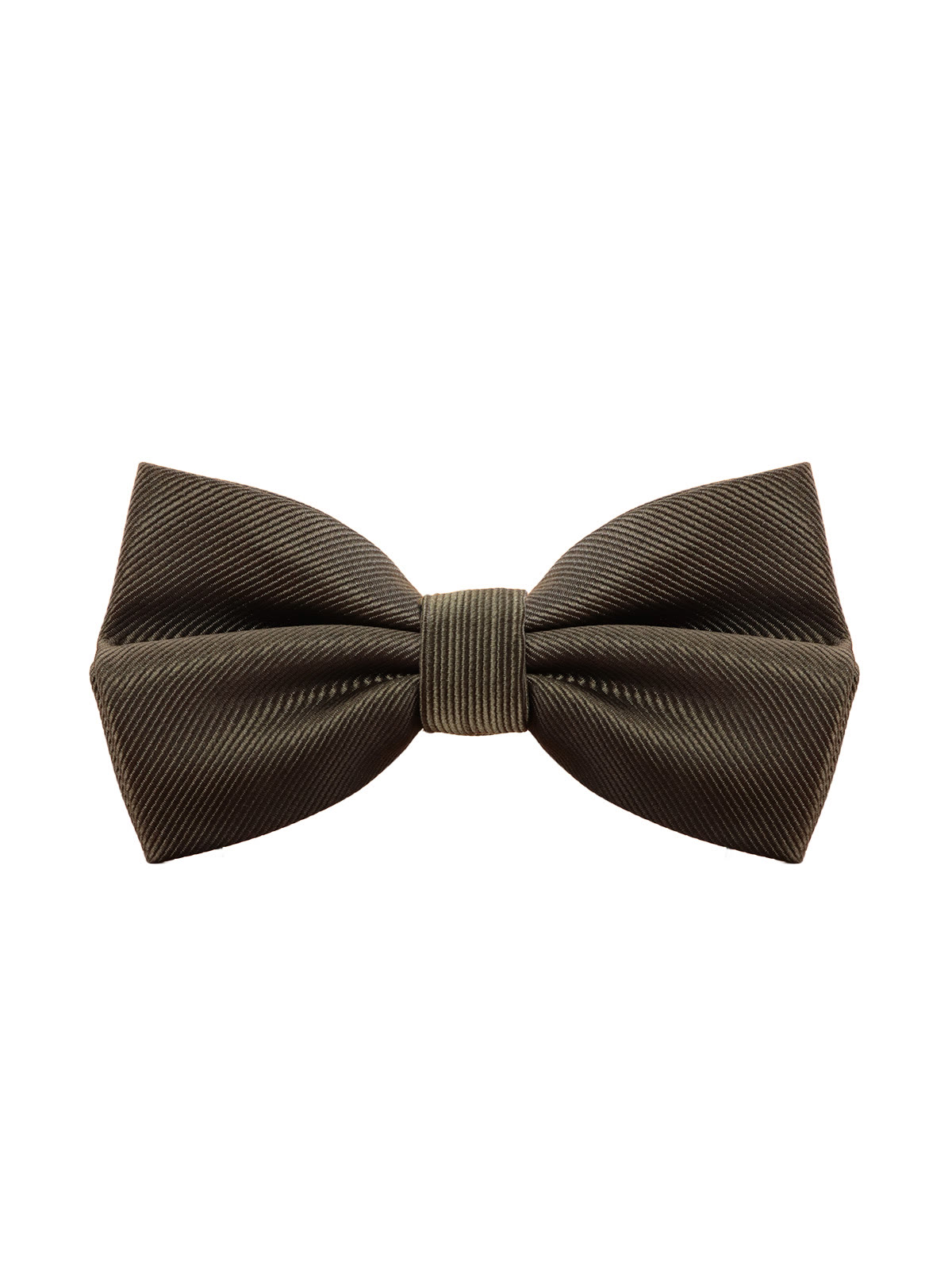 фото Галстук-бабочка цвета коричневая сепия с полосатой текстурой от 2beMan.ru