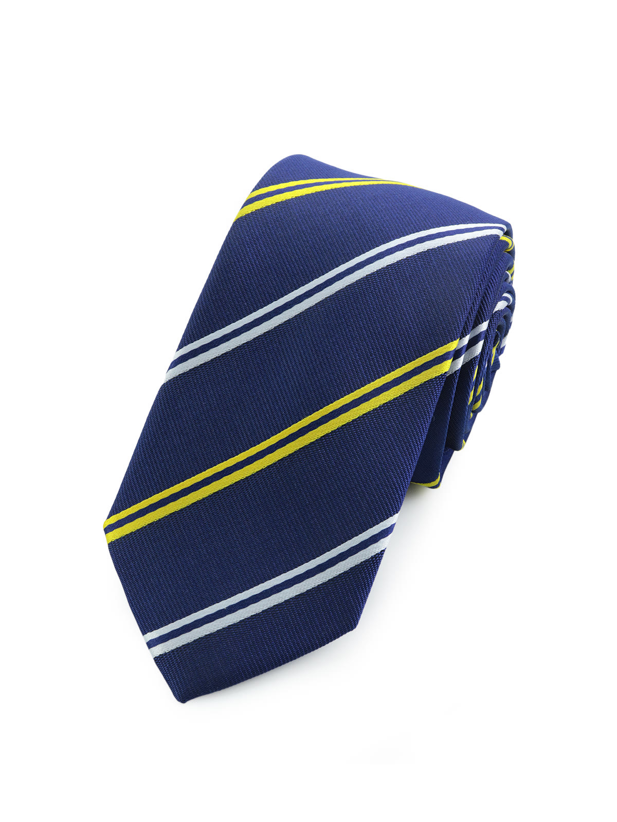 Галстук темно-синий в бело-желтую полоску всего за 1 300 руб руб. Галстук темно-синий в бело-желтую полоску описание: Фасон - Узкий галстук, Материал - Микрофибра, Цвет - Темно-синий, Размер - 6 см х 150 см, Страна производства - Россия.