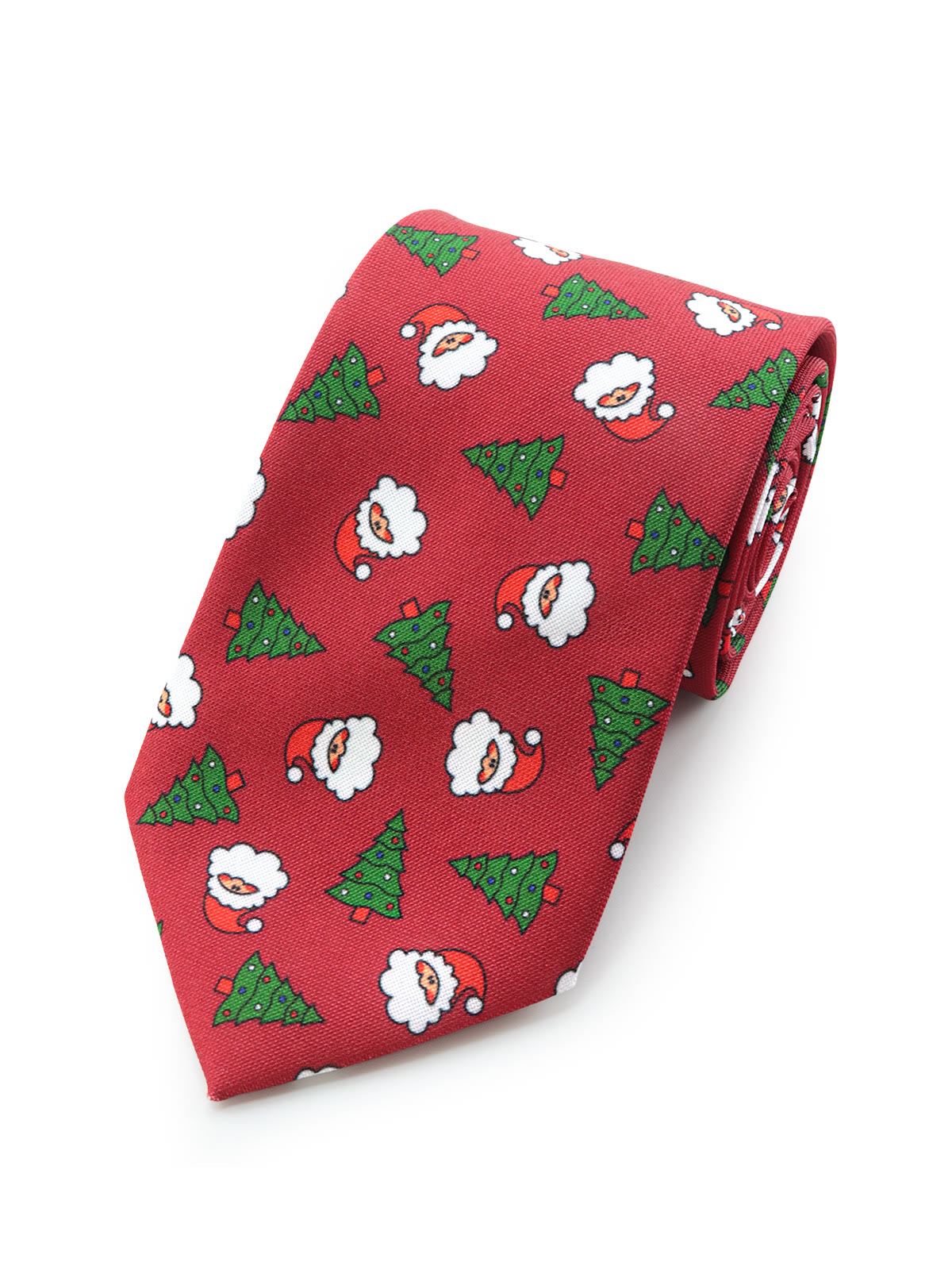 Галстук широкий новогодний красный с елками и Сантами описание: Фасон - Широкий галстук, Материал - Полиэстер, Цвет - Красный, белый, зеленый, Размер - 8 см х 145 см, Страна производства - Россия.