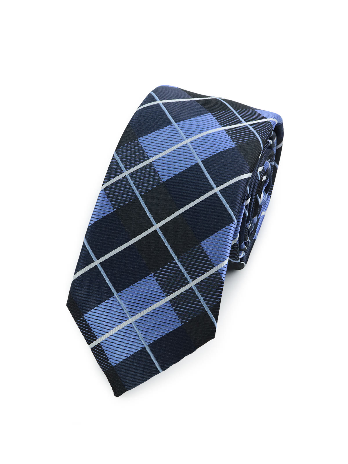 Галстук клетчатый в синих оттенках всего за 1 000 руб руб. Галстук клетчатый в синих оттенках описание: Фасон - Узкий галстук, Материал - Полиэстер, Цвет - Черный, фиолетовый, голубой, Размер - 6 см х 150 см, Страна производства - Россия.