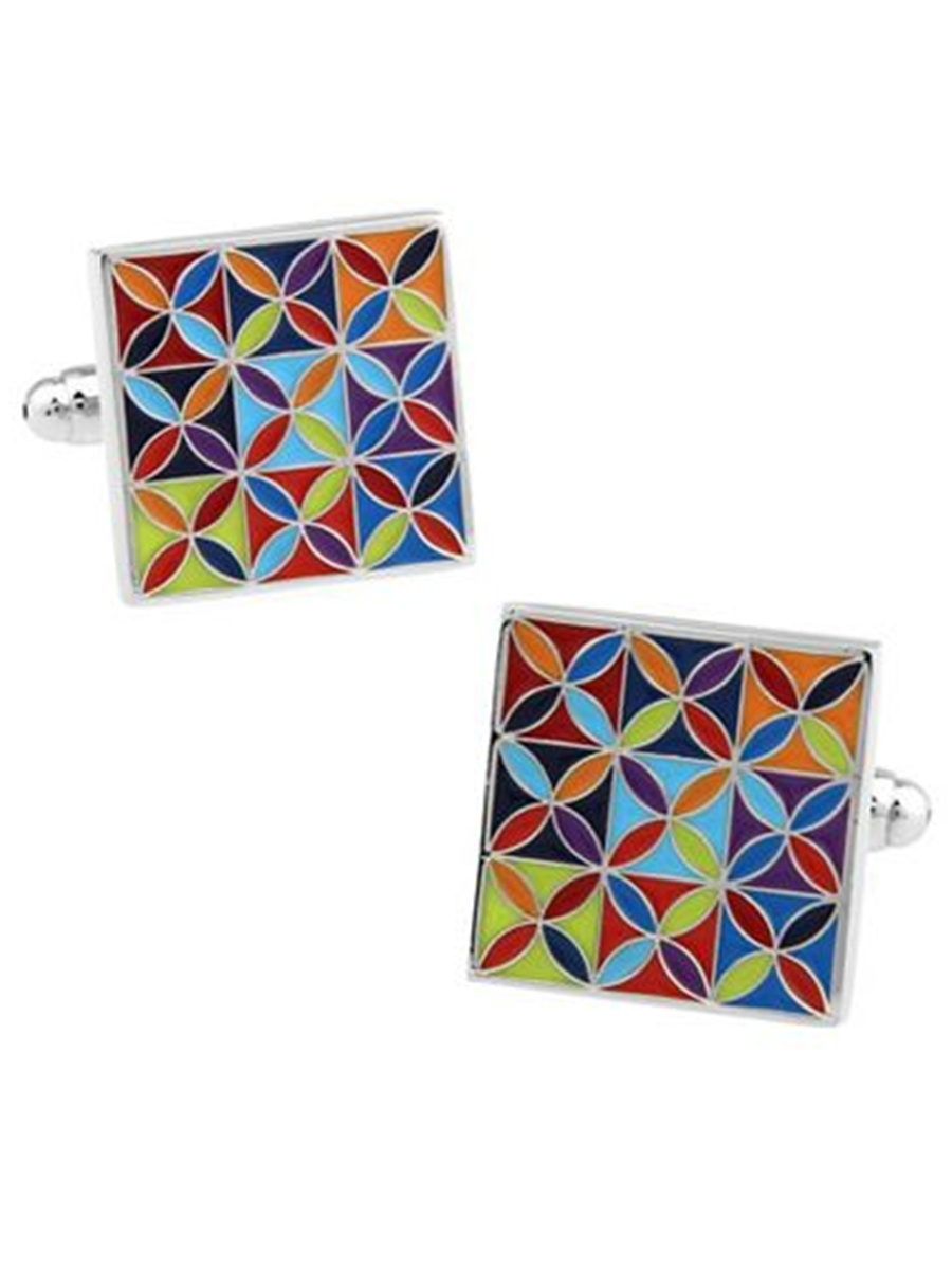 Запонки квадратные классическая мозайка, Материал: Ювелирная сталь 316L Покрытие эмаль, Цвет: Разноцветные, Размеры: 17 мм х 17 мм, общая длина 21 мм, ножка 18 мм, вес: 22 гр., подарочная упаковка бесплатно.