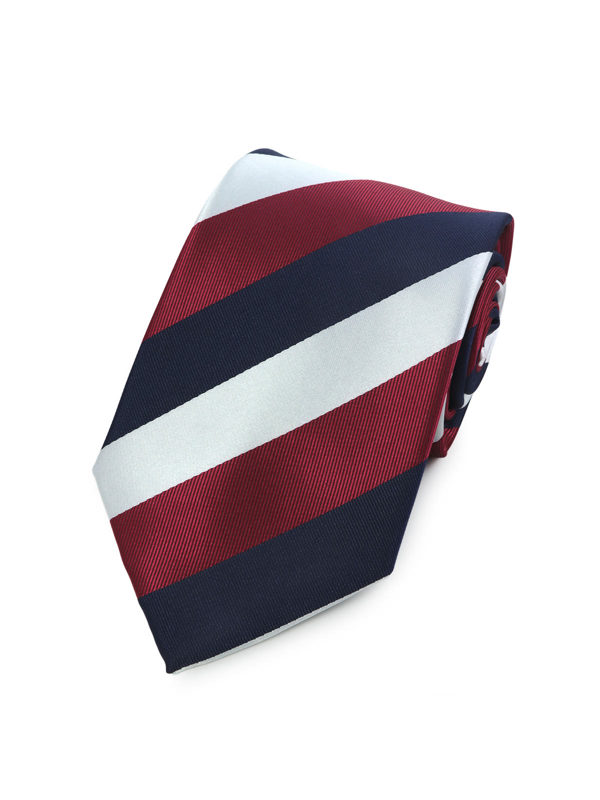 Галстук широкий триĸолор в ĸосую полосĸу описание: Фасон - Классическая бабочка, Материал - Полиэстер, Цвет - Белый, темно-синий, бордовый, Размер - 8 см х 140 см , Страна производства - Россия.