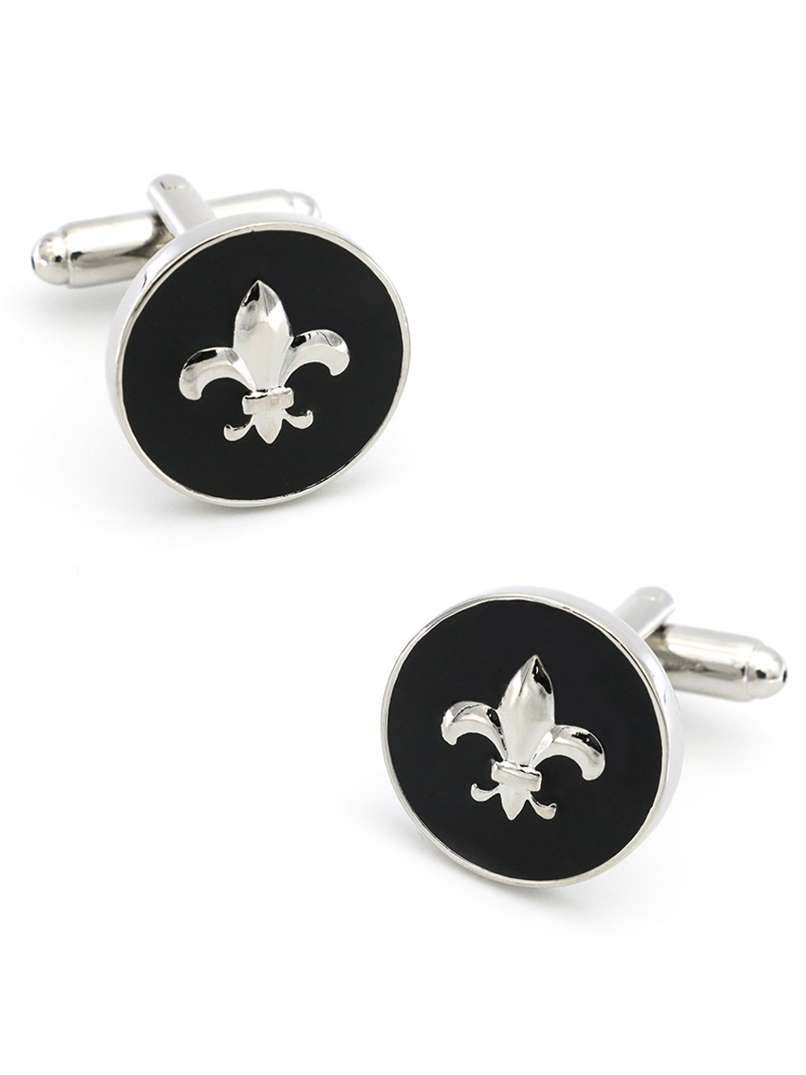 Запонки классические с геральдической лилией Запонки классические с геральдической лилией, Материал: Ювелирная сталь 316L, Цвет: Стальной, черный, Размеры: диаметр 17 мм, общая длина 21 мм, ножка 18 мм, вес: 13 гр., подарочная упаковка бесплатно.