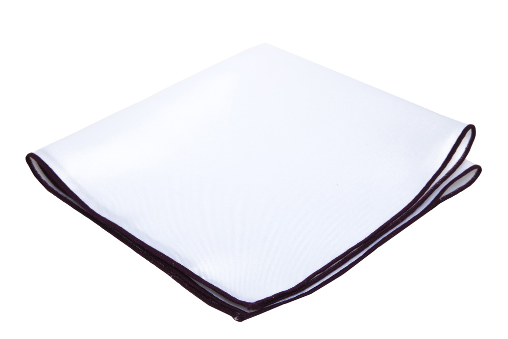Платок хлопковый белый с фиолетовой кромкой описание: Материал - Хлопок, Размеры - 23 см x 23 см, Страна производства - Турция;