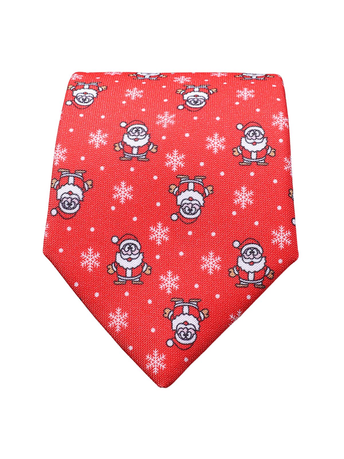 Галстук новогодний широкий красный с Сантами и снежинками всего за 1 300 руб руб. Галстук новогодний широкий красный с Сантами и снежинками описание: Фасон - Широкий галстук, Материал - Полиэстер, Цвет - Красный, белый, Размер - 8 см х 145 см, Страна производства - Россия.