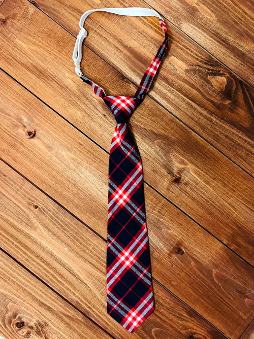 Описание Школьный галстук на резинке в красно- белую полоску: Размер - Длина: 35 см, Ширина: 7 см, Цвет - Темно- синий, Страна производитель - Турция;
